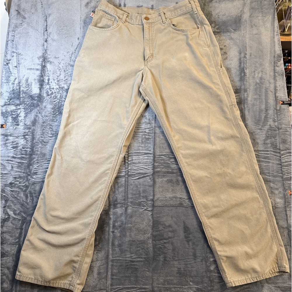 Carhartt FR Pants Mens 35x32* Khaki Flame Resistant Workwear CAT 2 NFPA 2112